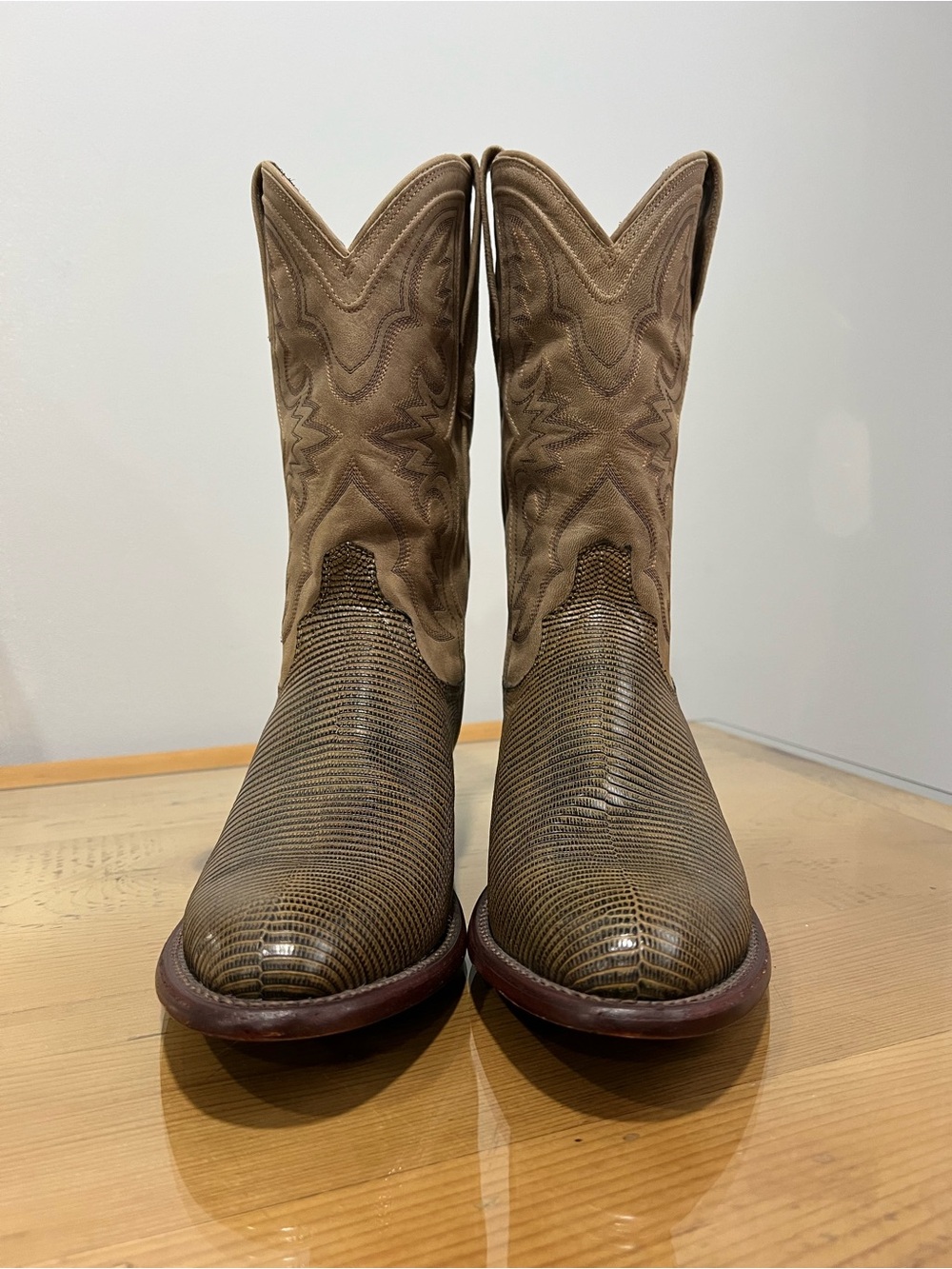 Tecovas Nolan Burnt Cedar Lizard Western Boots size 8.5 - Picture 2 of 6